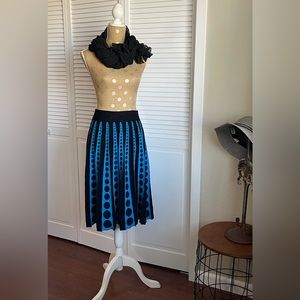 RVN Size small blue, and black polkadot, maxi skirt new